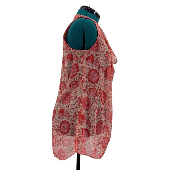 Cabi Vita Blouse #5037, Pink Paisley and Floral Sleeveless Cowl Neck Top, Medium - Picture 8 of 14